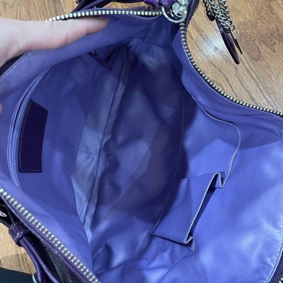 EUC Coach SoHo Hobo Shoulder Bag Patent Leather Purple Eggplant Plum - Picture 3 of 8